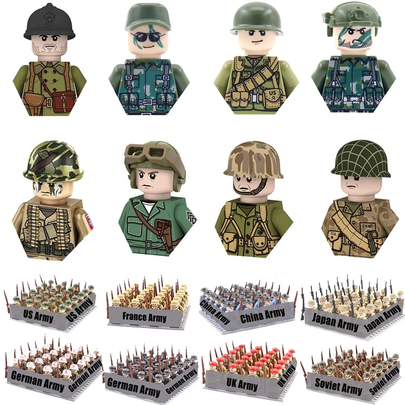 Building Block Mini - World War II military soldier building