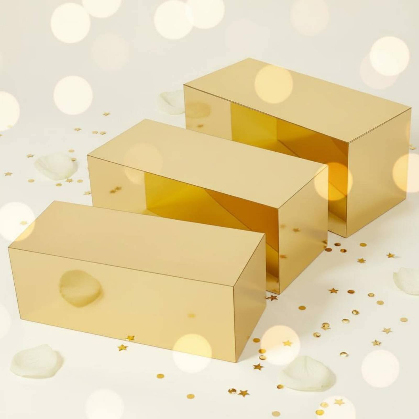 3 Pieces Gold Acrylic Display  – обзор и цена Display Risers Set