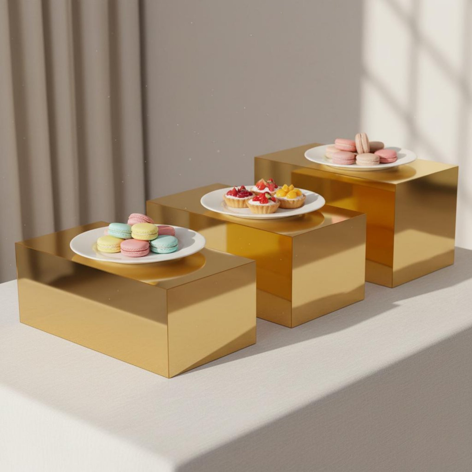 3 Pieces Gold Acrylic Display  – обзор и цена Display Risers Set