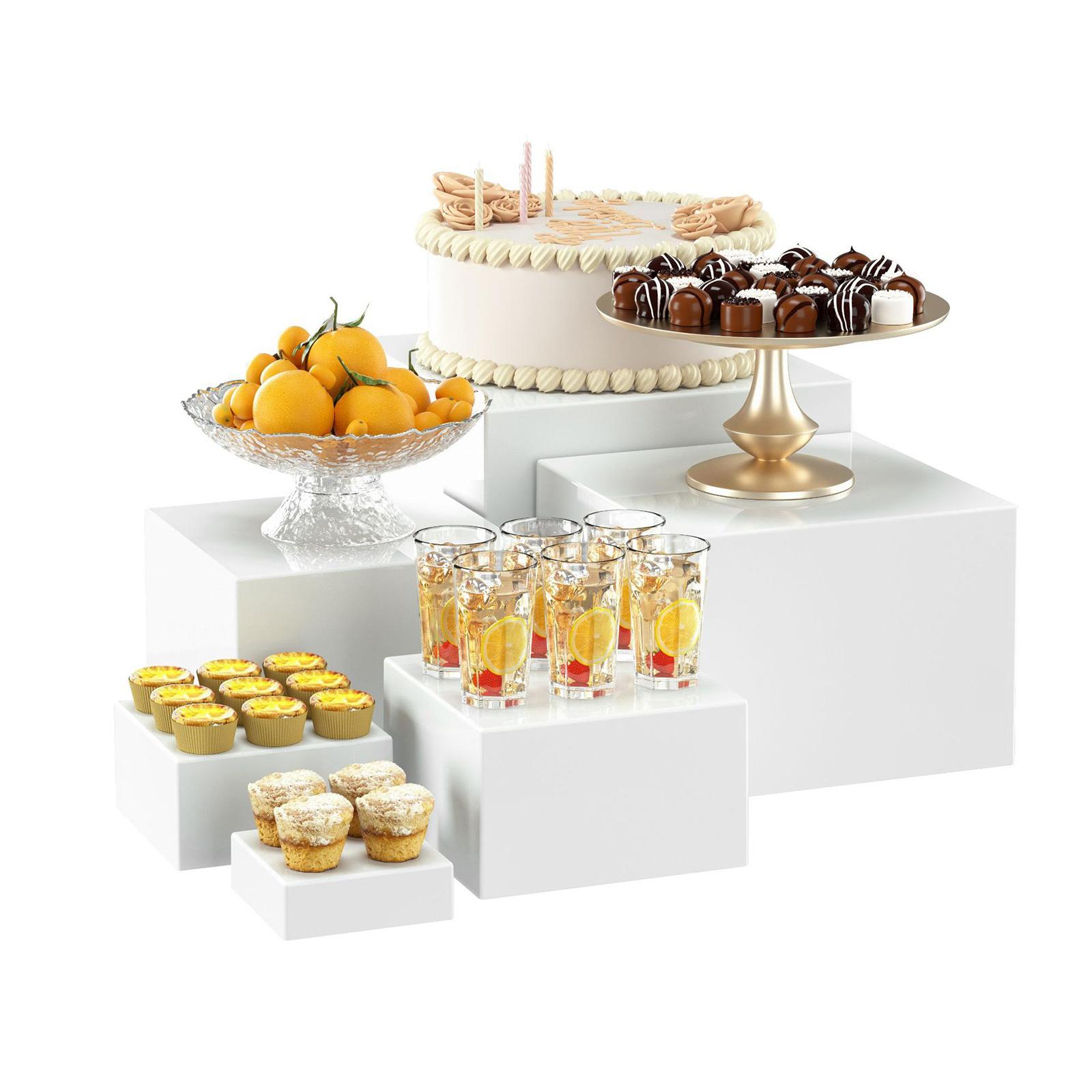 6x Acrylic Buffet Riser Desser – обзор и цена Display Risers Set