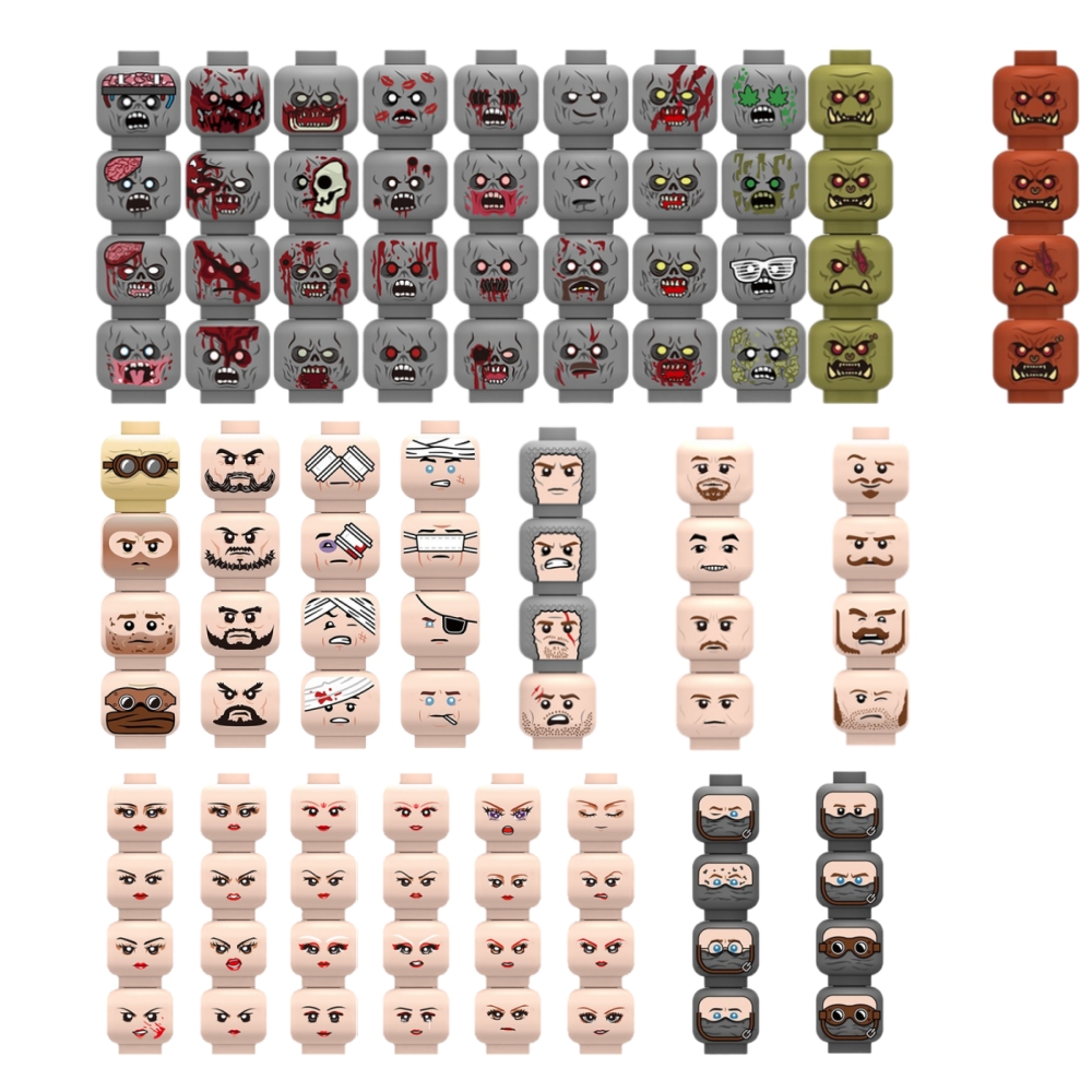 Injured Emotional Face Heads B – обзор и цена Lego Minifigure Holder