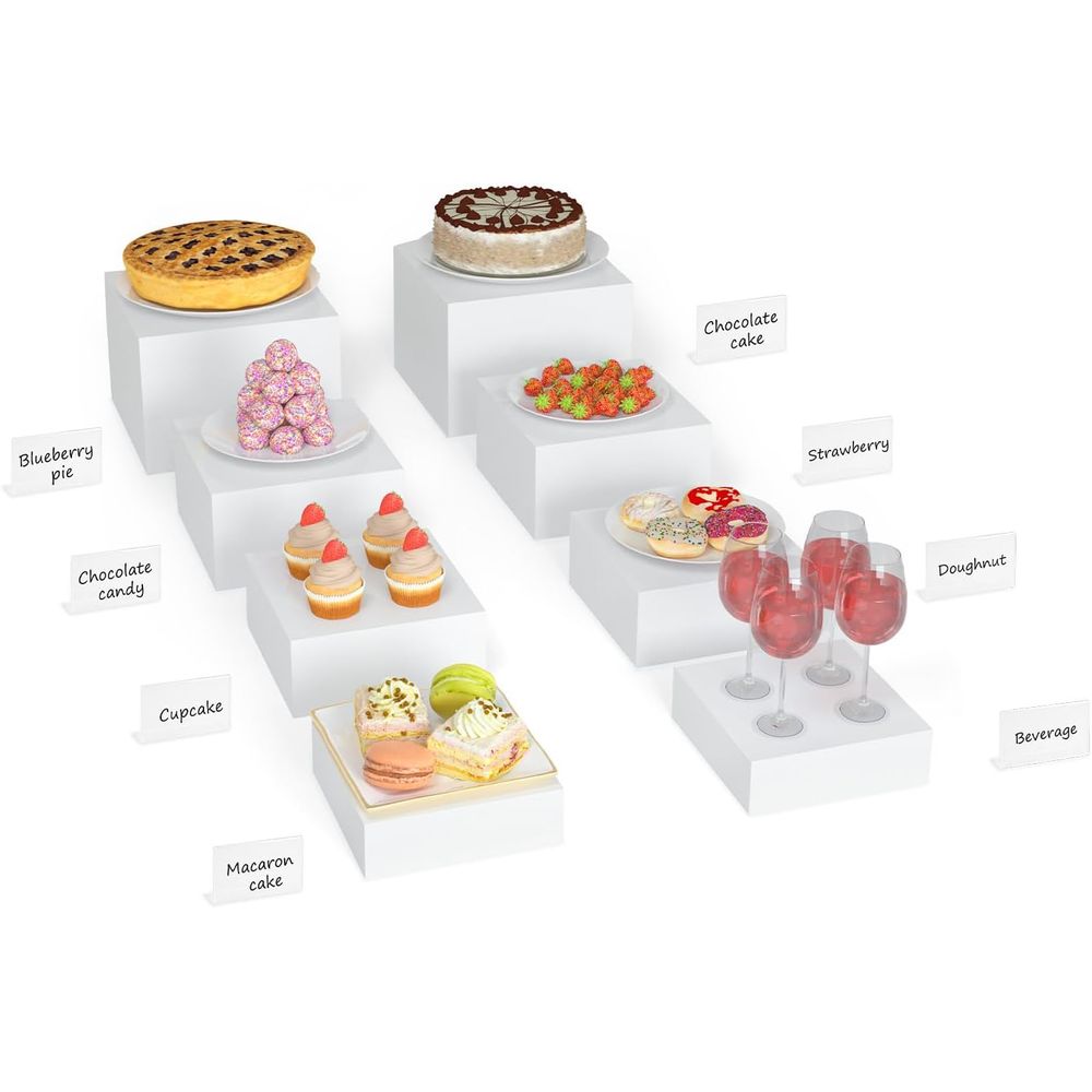 【8Pcs】 Buffet Risers,Dessert T – обзор и цена Display Risers Set