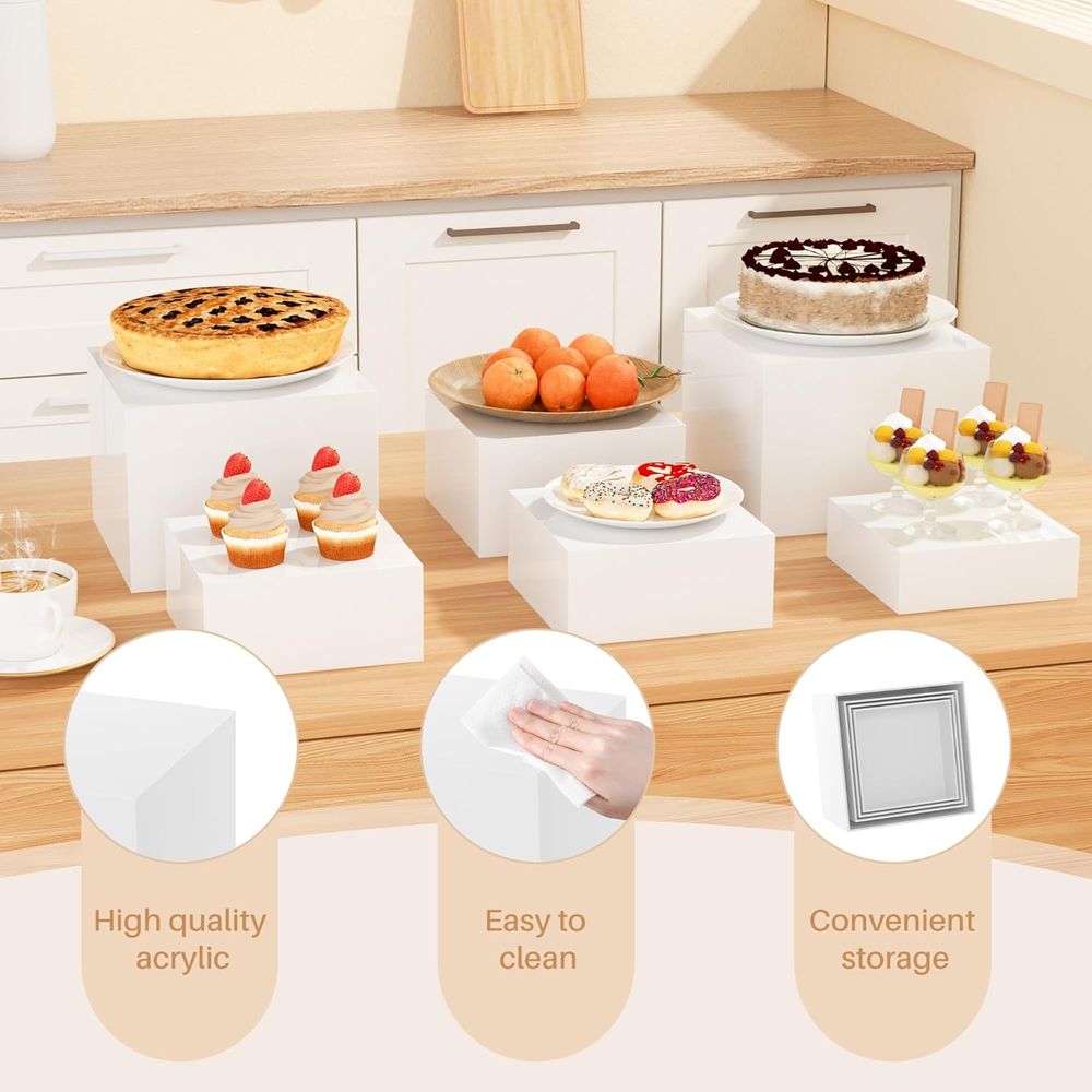 【8Pcs】 Buffet Risers,Dessert T – обзор и цена Display Risers Set